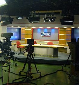 TV news set-photo by Phil Rankin